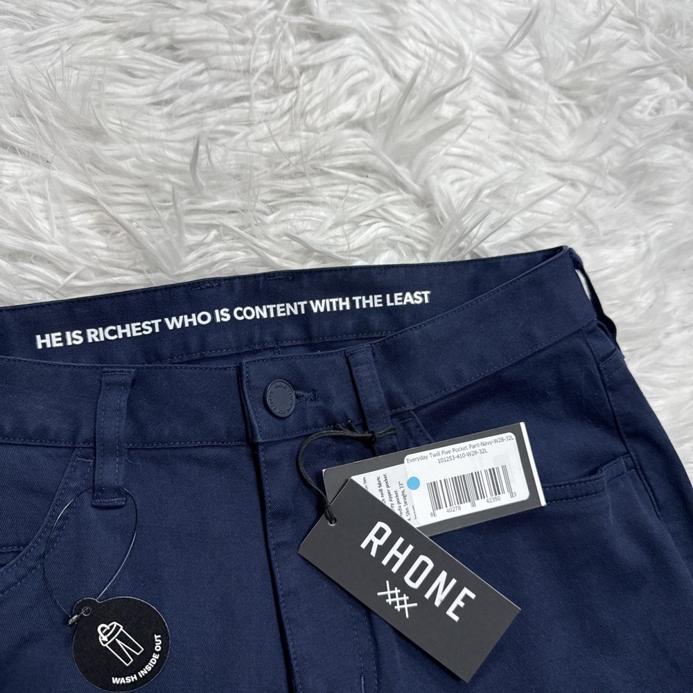 Rhône Everyday Twill Five Pocket Slim Straight Pants Men's 28 X 33 Navy Blue New